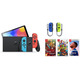 Nintendo Switch OLED (Neon Azul/Rojo) + 3 Juegos + Joy Con Set (Azul/Amarillo)