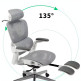 Powerbasic Silla Ergonómica Gris Elvas