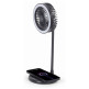Ventilador Lámpara y Cargador Inalámbrico Gembird TA-WPC10-LEDFAN-01 Negro