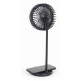 Ventilador Lámpara y Cargador Inalámbrico Gembird TA-WPC10-LEDFAN-01 Negro