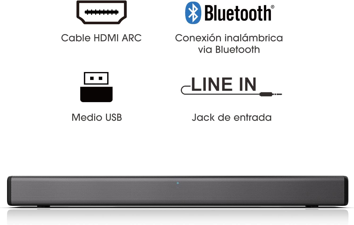 Barra de sonido HISENSE HS214 (2.1 - 108 W - Subwoofer Incorporado)