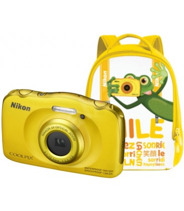 Camara Nikon Coolpix W100 Amarilla + Mochila