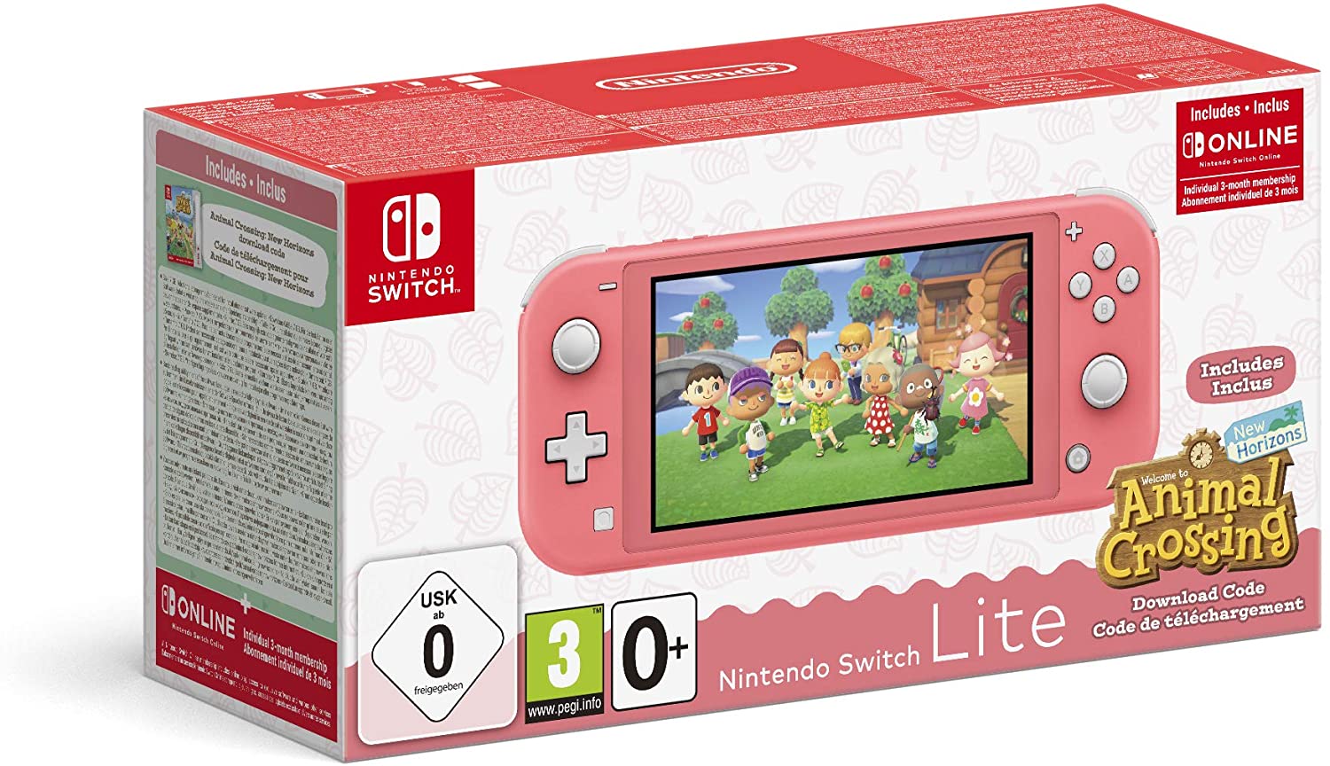 Consola Nintendo Switch Lite Coral + Animal Crossing New Horizon
