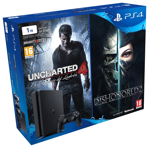 medida En la madrugada Regeneración Consola Playstation 4 Slim (1TB) + Uncharted 4 + Dishonored 2