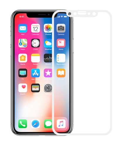 Gehärtetes Glas 3D iPhone X Weiss