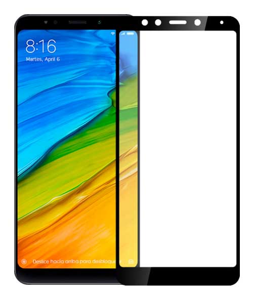 5D Curved Full Cover Tempered Glass - Xiaomi Redmi 5 Plus Black