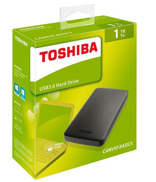 Térmico Incorporar Fuera de Disco Duro Externo Toshiba Canvio Basics 1 TB 2.5''