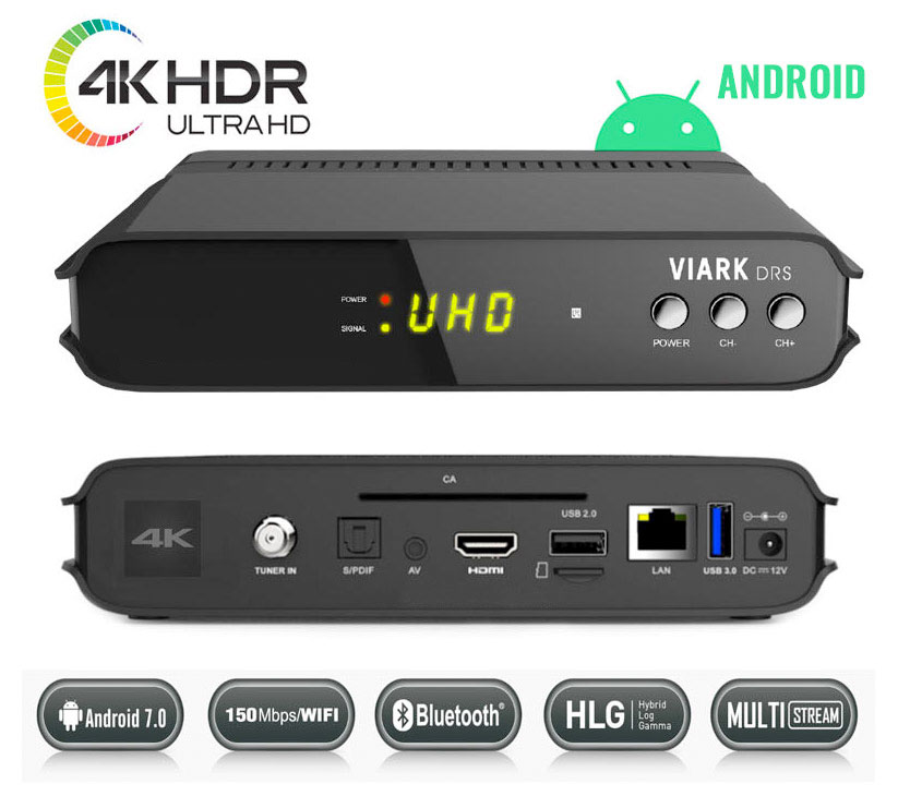 Receptor Satélite Viark DRS 4K (Android) 