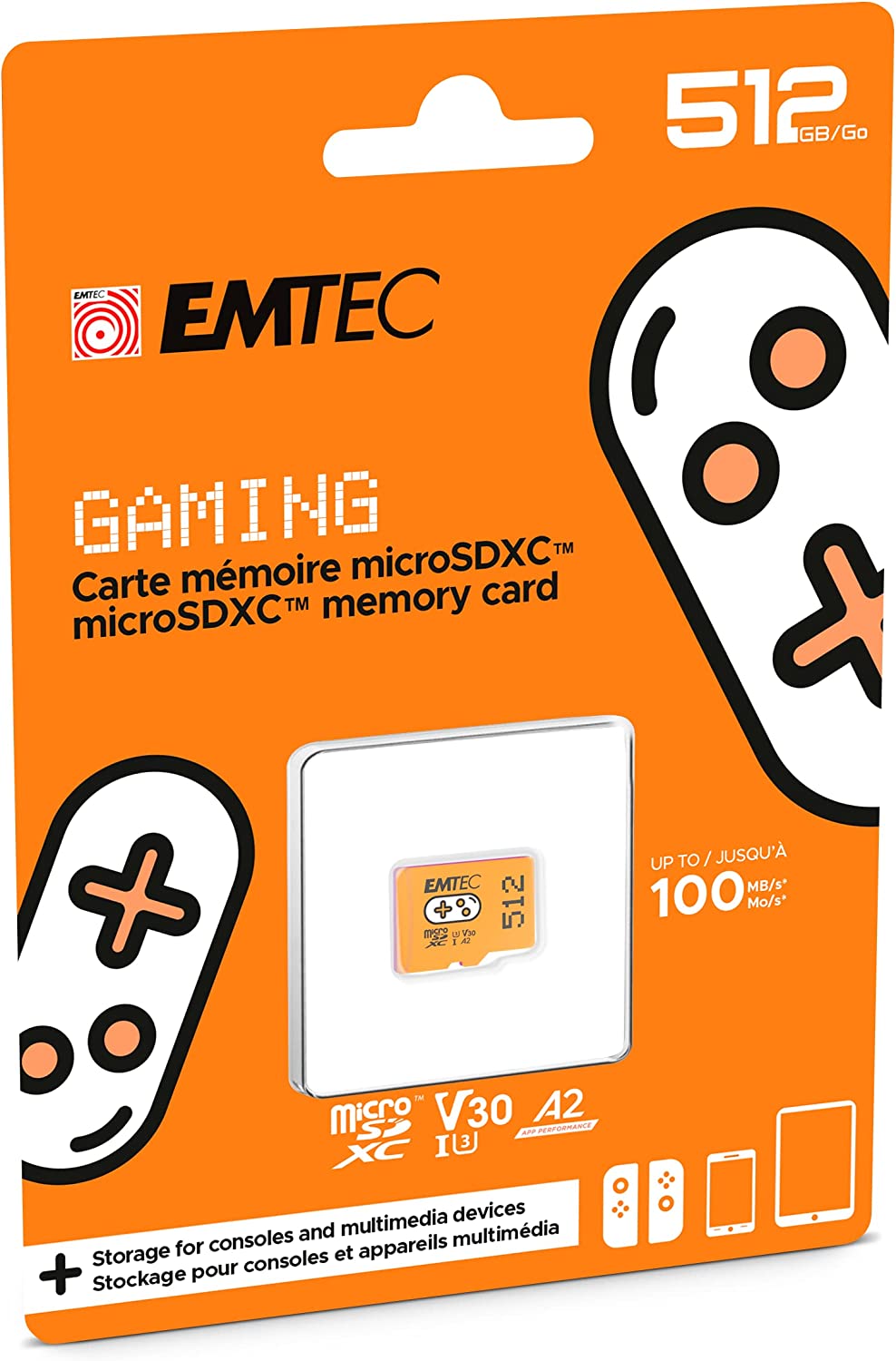 Emtec MicroSD XC UHS-1 U3 V30 A1 512GB Naranja Switch