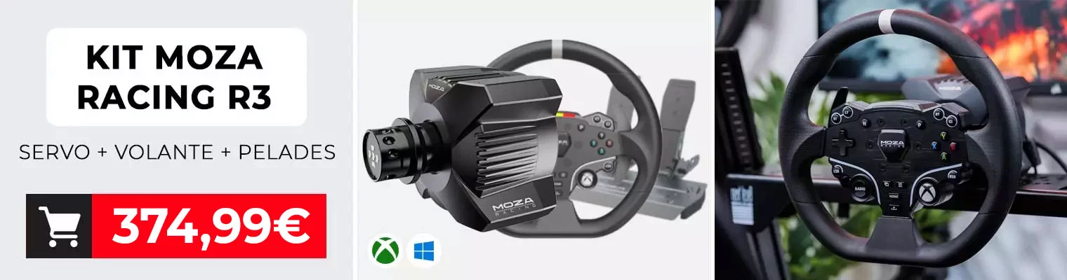 Kit Moza Racing R3 Base + Volante + Pedales PC y Xbox