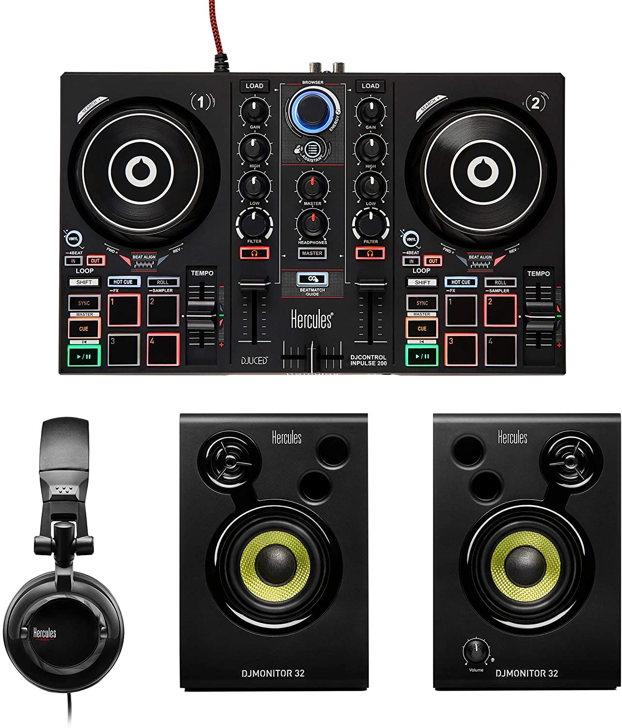 Hercules DJ Learning Kit (Mesa+ Altavoces + Auriculares)