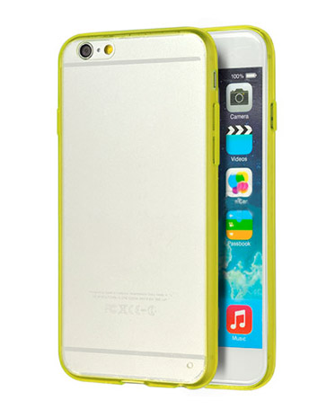 Carcasa Tpu Transparente Amarilla Para Iphone 6 4 7