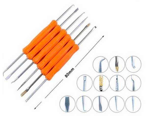 PCB Electronic Components Soldering Desoldering Tools Kit (6-in-1) 