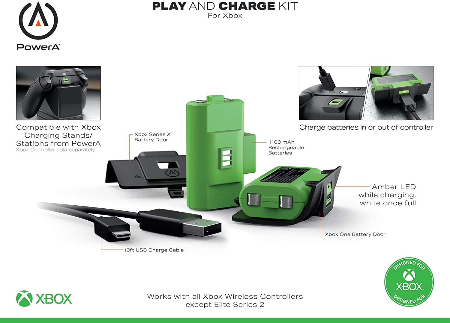Batería Original Control Xbox Series Sx- Kit Carga Y Juega - Power-Play