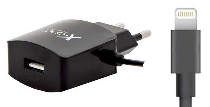 Adaptador de Corriente Lightning + USB 2.1 X-One - Negro