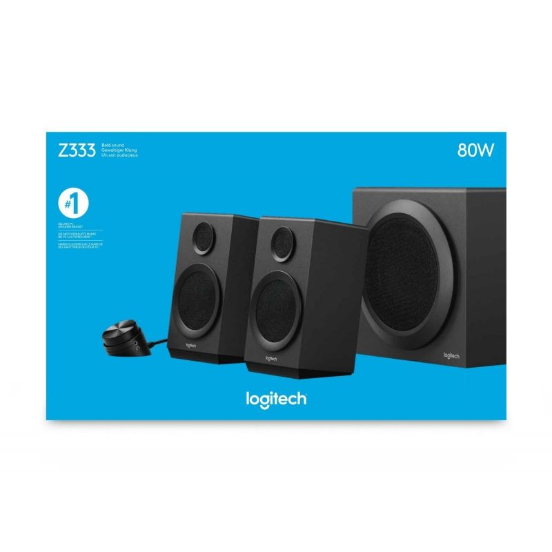 Logitech Altavoces Z333 2.1 – Control de volumen de fácil acceso, conector  para auriculares – PC, dispositivo móvil, TV, reproductor DVD/Blueray y