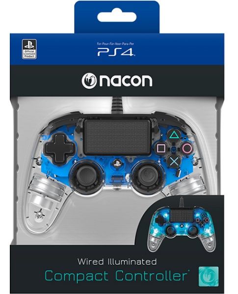 Mando Nacon Compact Wired Illuminated Blue Oficial PS4