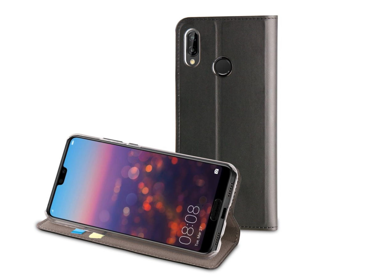 Muvit Huawei P20 Lite Folio Case + Schwarz Kartenhalter