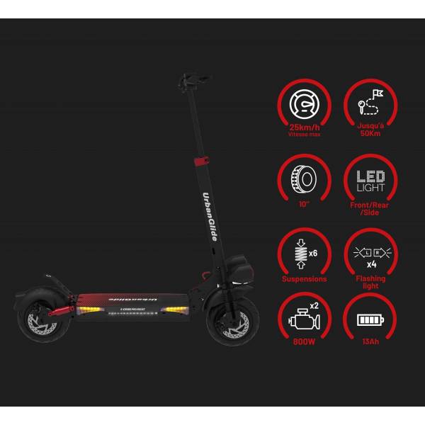 Scooter Eléctrico Urban Glide Ecross Pro Negro