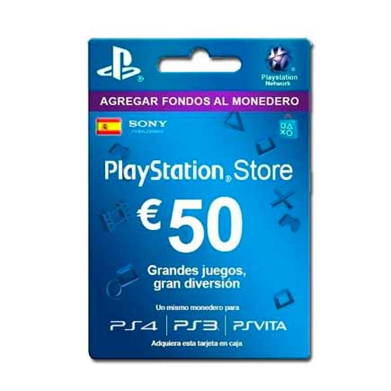 Tarjeta Prepago Recarga PlayStation Store PSN de 50 Euros