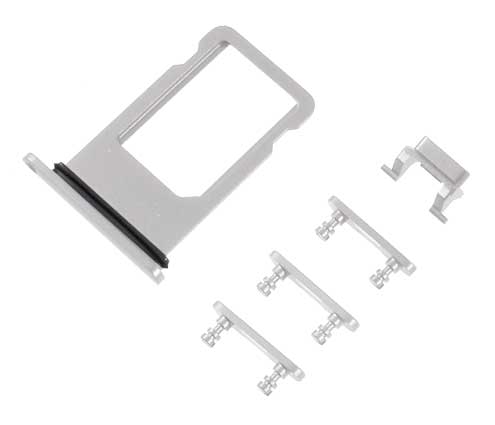 SIM Card Tray and Side Buttons Set - iPhone 8 Plus White