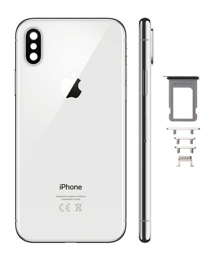 Repuesto Carcasa Trasera Completa - iPhone X Plata