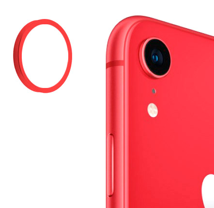 Repuesto Cubierta Metal Cámara Trasera - iPhone XR Rojo