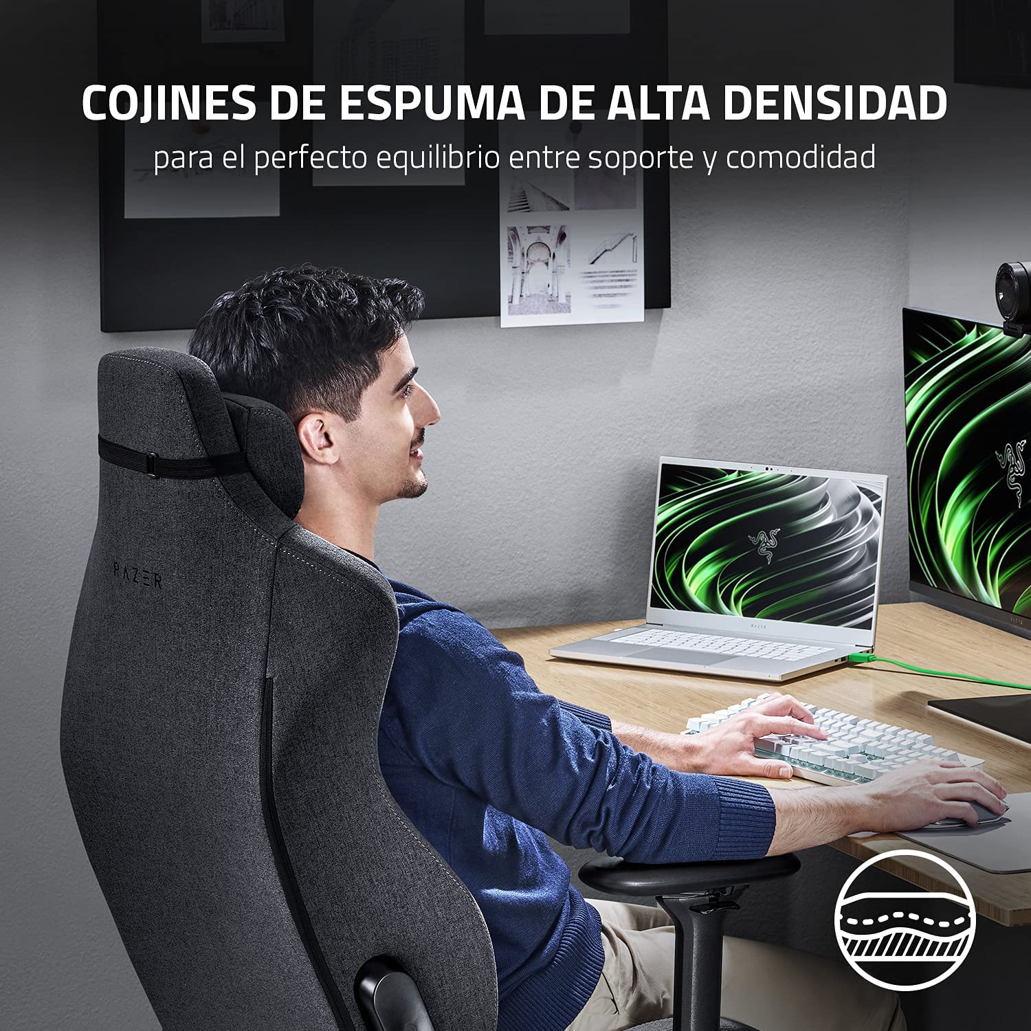 Razer Iskur Silla para videojuegos de PC Negro