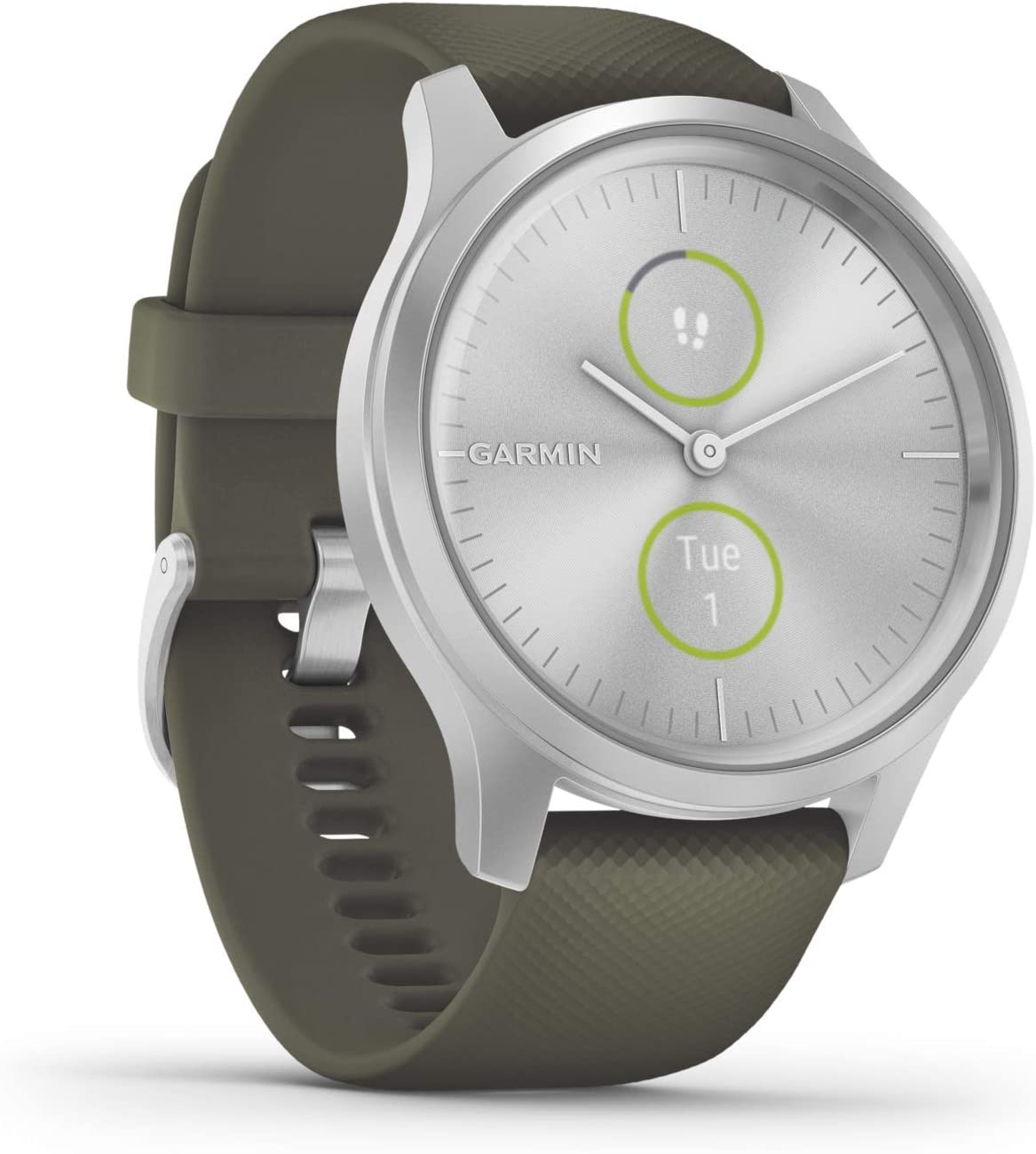 reacción Barry De tormenta Smartwatch Garmin Vívomove Style GPS Plata y Verde