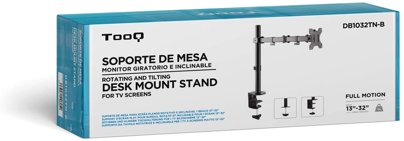 Tooq Soporte de mesa para 2 Pantallas (Monitor/TV) 13-32